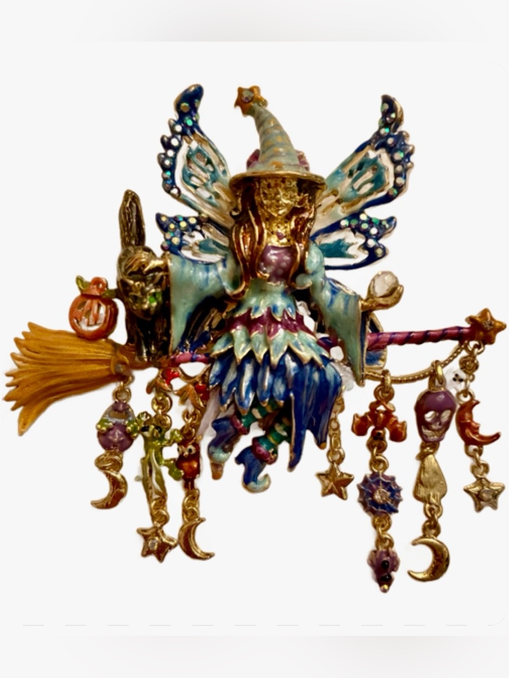 Kirks Folly Endora Fairy Witch Brooch. Pin/Pendant. Collectors Limited. Signed